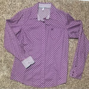 CIINCH Women’s Shirt L Western Cowgirl Button Down Geometric Purple